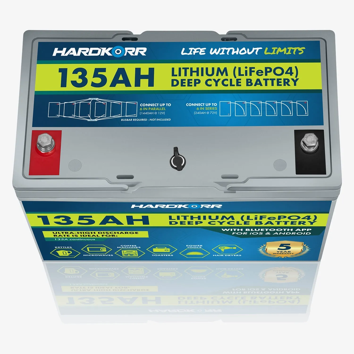 135Ah Lithium (LiFePO<sub>4</sub>) Deep Cycle Battery w/Bluetooth