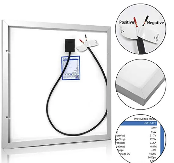 15W 12V Solar Charger Kit, 5A Charge Controller with Alligator Clips by ACOPOWER