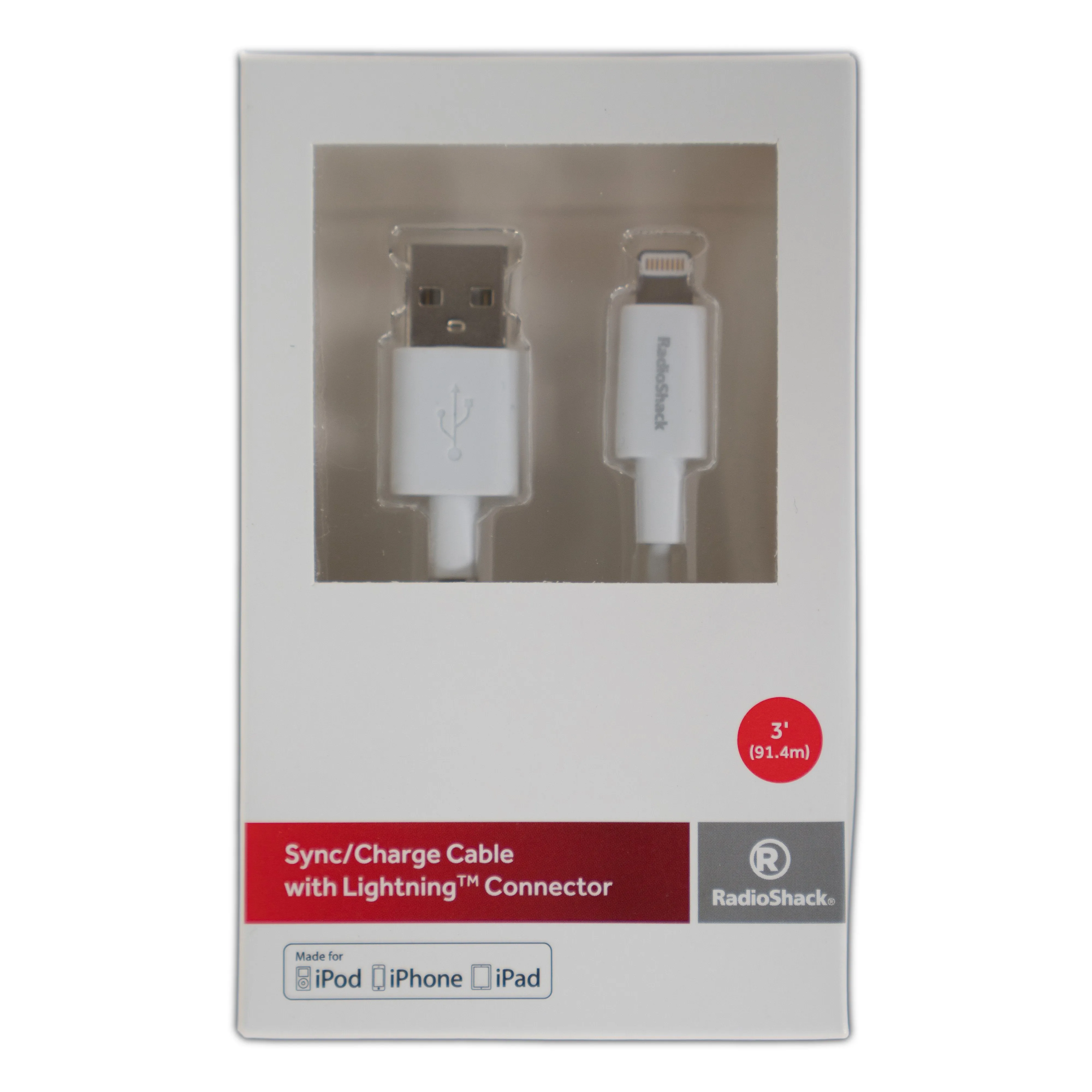 3-Foot Lightning to USB Charge and Sync Cable - White