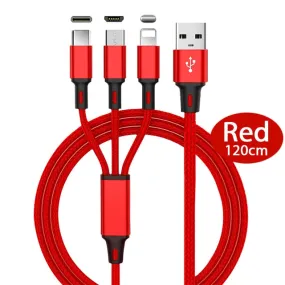 3 in 1 Fast Charging USB Cable for all Mobile Phones