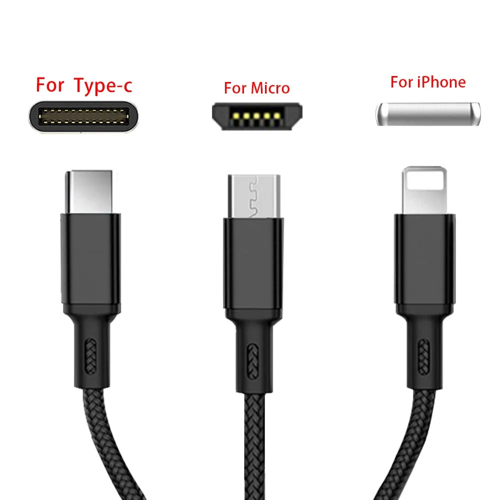 3 in 1 Fast Charging USB Cable for all Mobile Phones