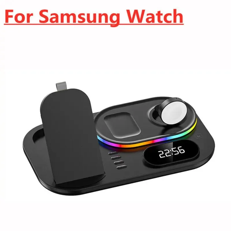 4 in 1 Wireless Charger Stand Light For iPhone 14 13 12 11 X Apple Watch Airpods Samsung Galaxy Watch Fast Charging Dock Station