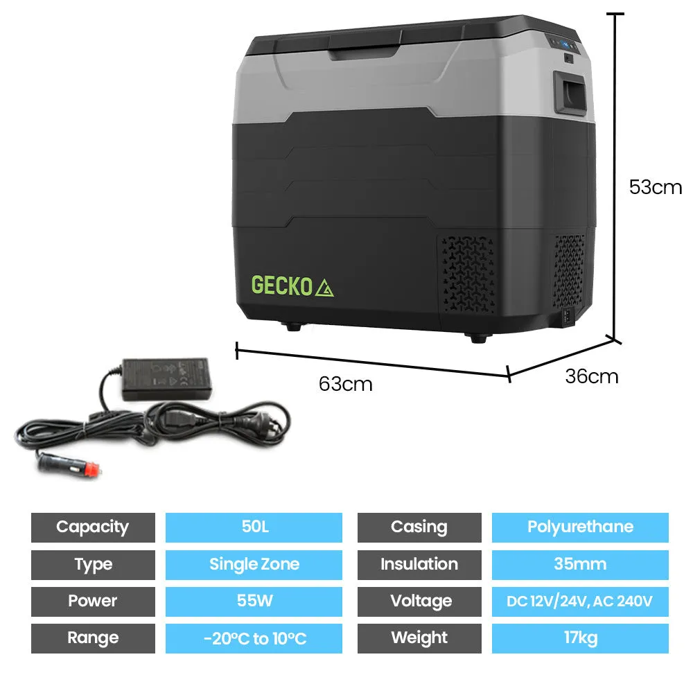 50L Rugged Portable Fridge Freezer, Digital Display - Gecko