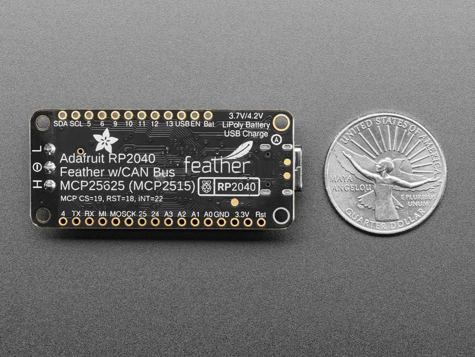 Adafruit RP2040 CAN Bus Feather with MCP2515 CAN Controller