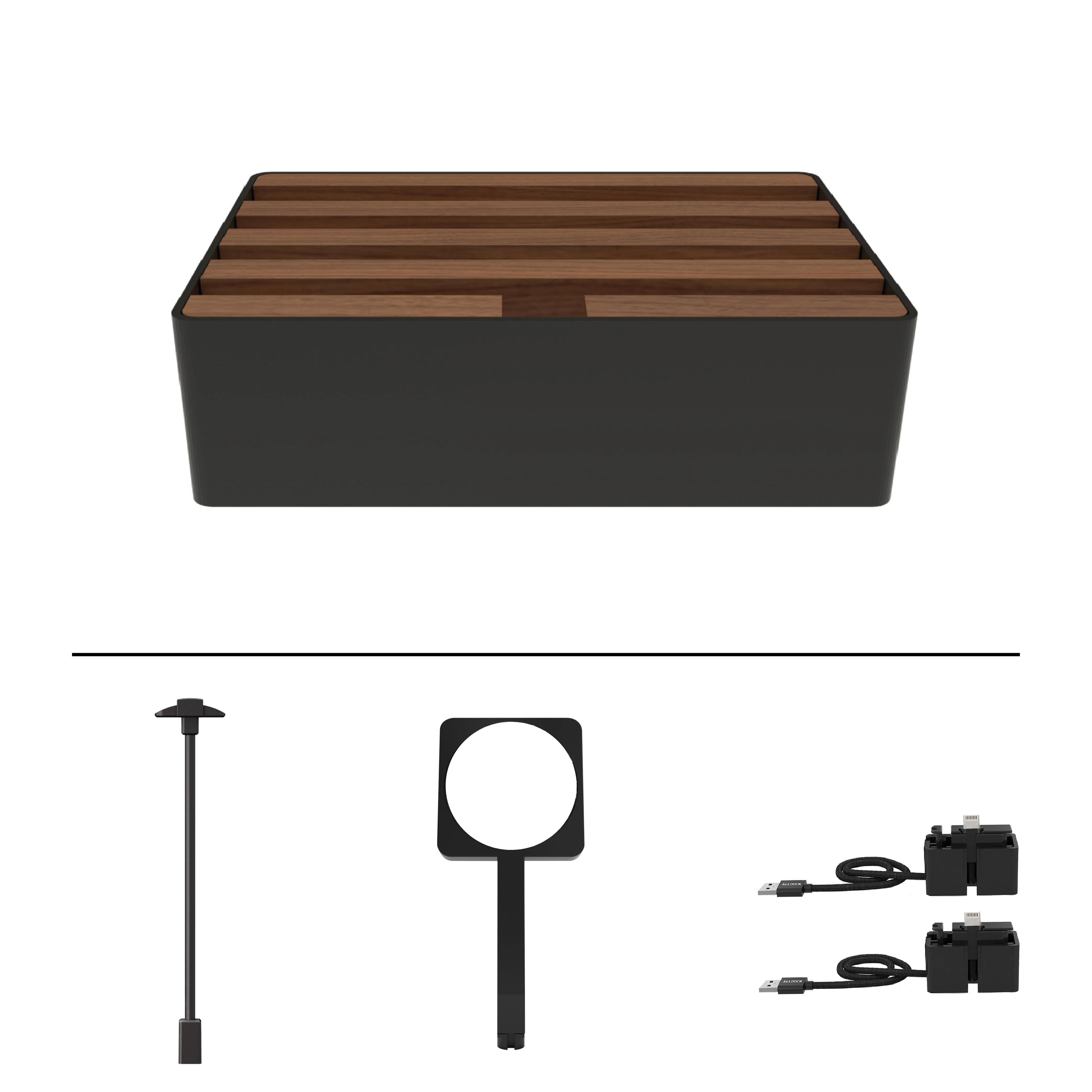 ALLDOCK Black and Walnut MagSafe Package