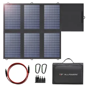 ALLPOWERS Foldable 60W Solar Panel Charger - Waterproof Portable Panel with 18V DC, 60W USB-C and USB-A Outputs for Laptops, Cell Phones, Solar Generators and 12V Batteries