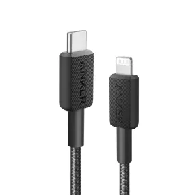 Anker 322 USB-C to Lightning Cable (3ft Braided) - Black