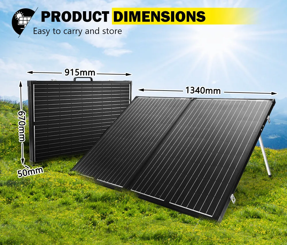 Atem Power 250W Folding Solar Panel Kit 12V Caravan Camping Power Mono Charging