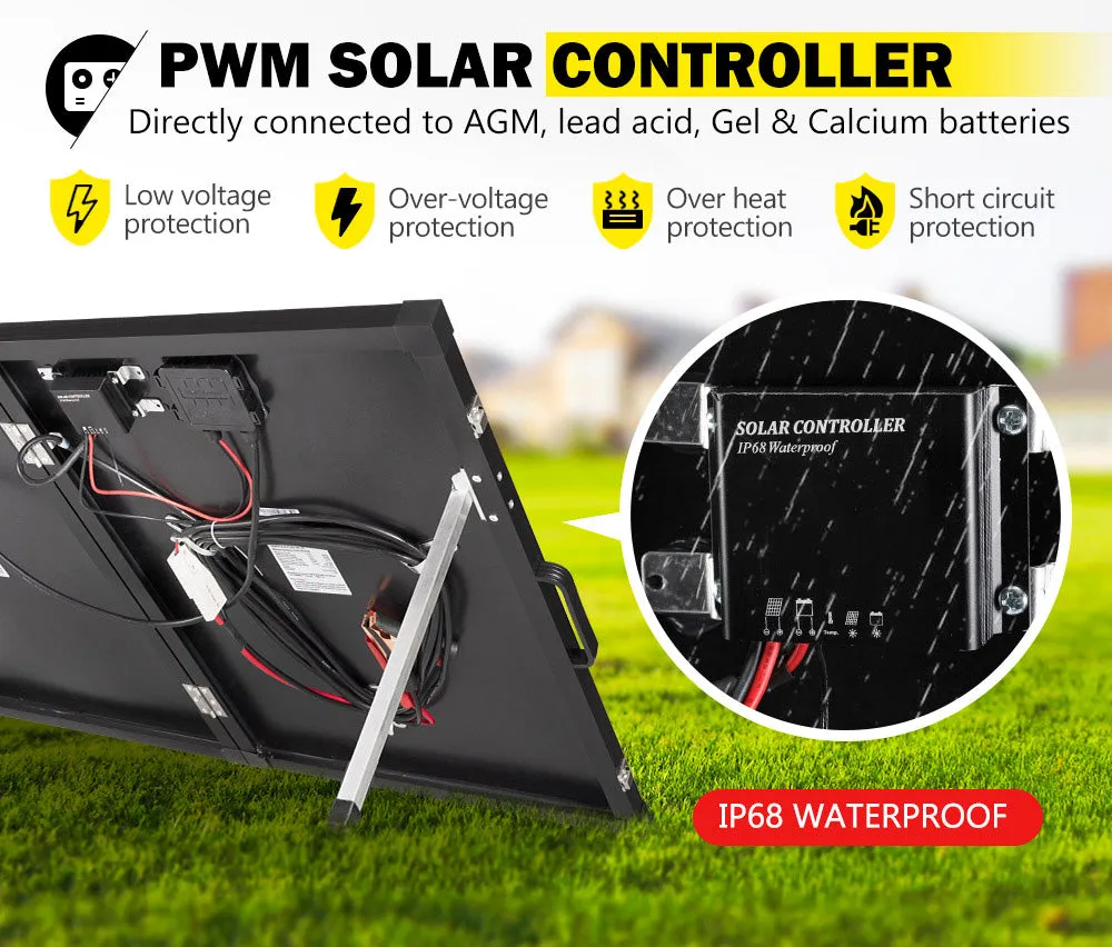 Atem Power 250W Folding Solar Panel Kit 12V Caravan Camping Power Mono Charging