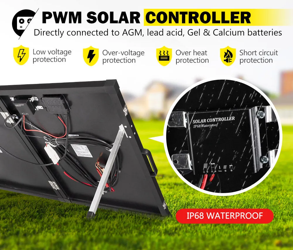 Atem Power 300W Folding Solar Panel Kit 12V Caravan Camping Power Mono Charging