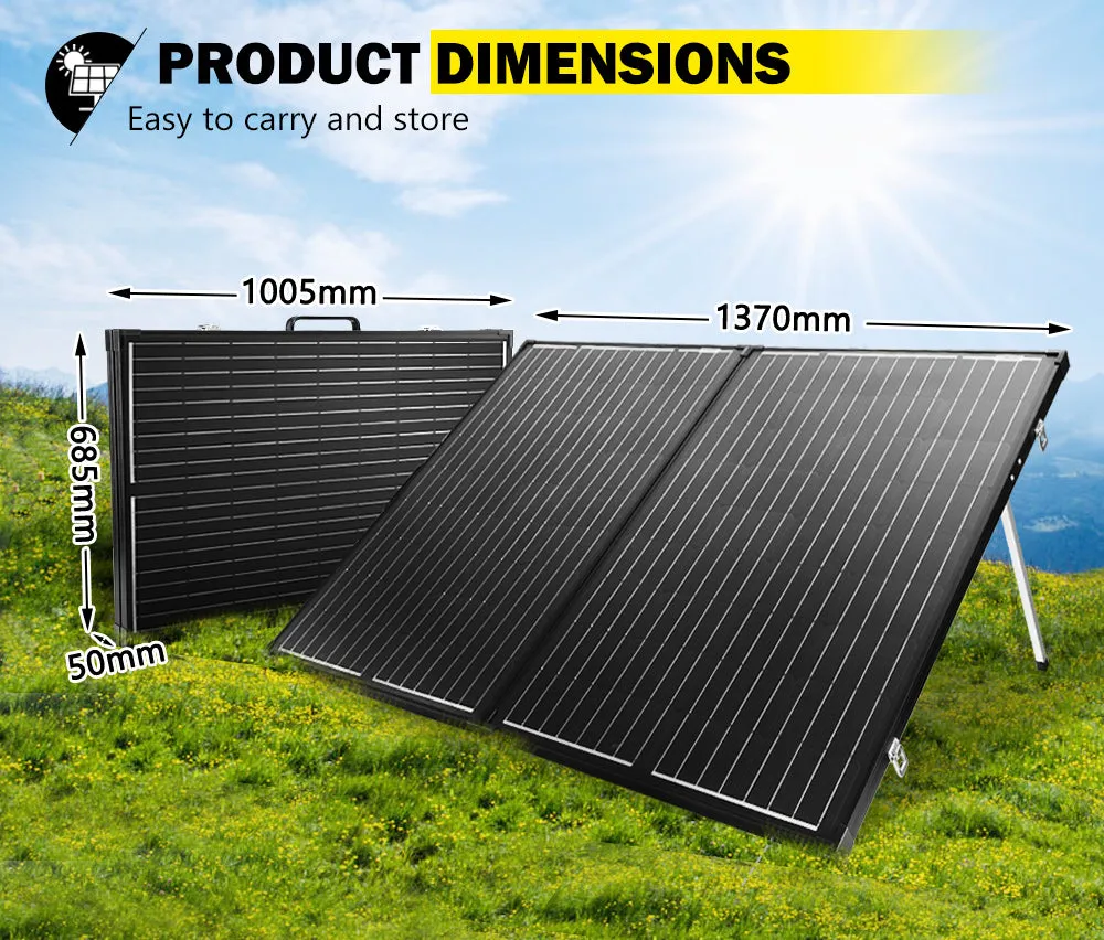 Atem Power 300W Folding Solar Panel Kit 12V Caravan Camping Power Mono Charging