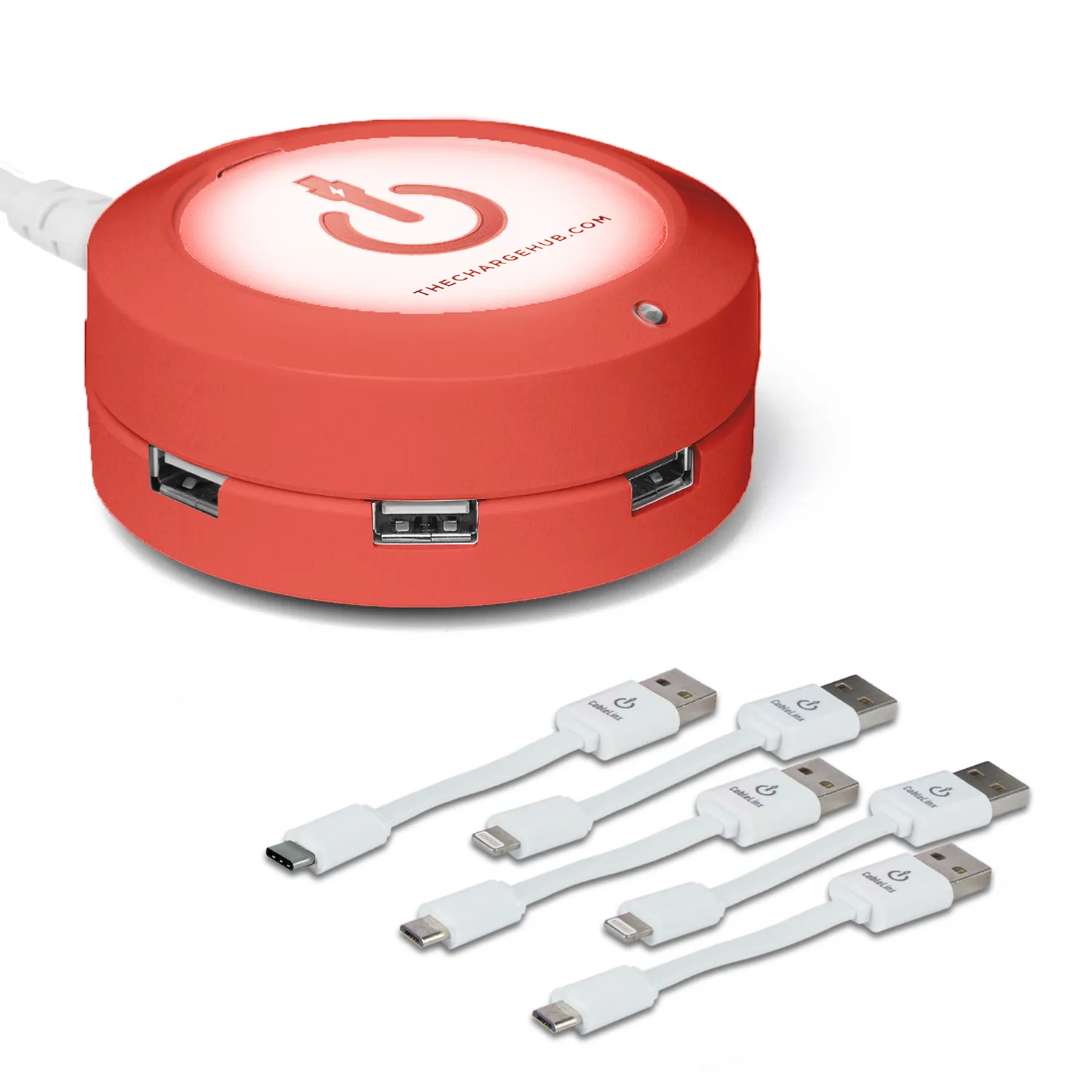 ChargeHub X5 Bundle - 5 Port USB Charger with 5 USB Charging Cables