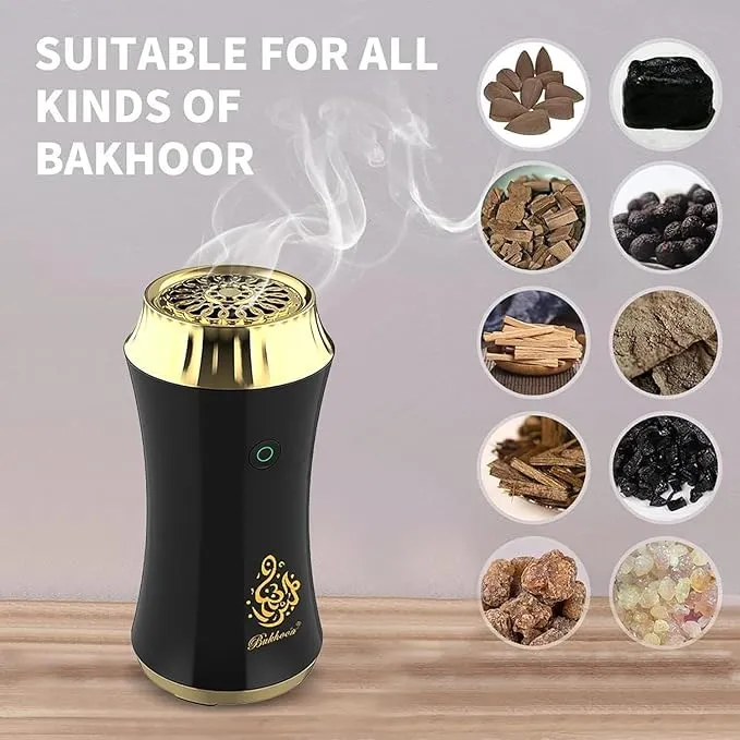 FEXMY Electric Bakhoor Ramadan Arabic Aroma Diffuser for Home Office | Mini Car Rechargeable Portable | Mini USB Power Incense Burner Ceramic Aromatherapy Burning Humidifier (1)