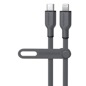 Flexi Pro USB-C to Lightning Soft-Touch Silicone Fast Charge Cable | 10ft | Gray