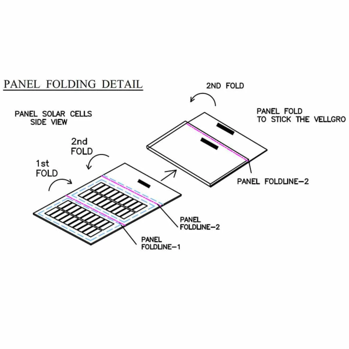 Foldable Solar Panel - 2 Folds with Stand - 12V 50W