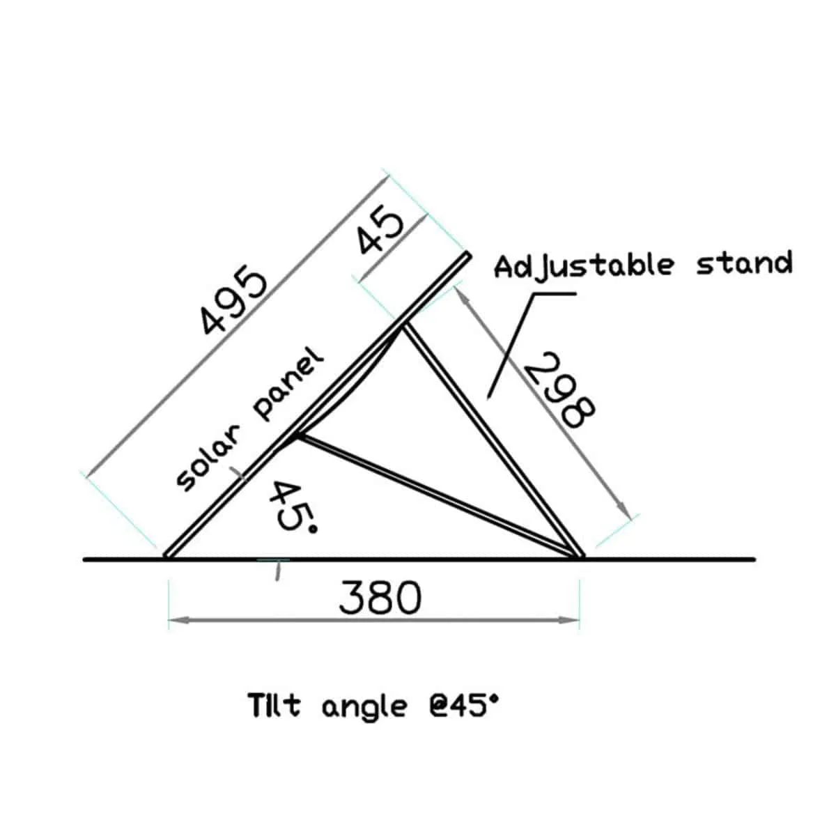 Foldable Solar Panel - 2 Folds with Stand - 12V 50W