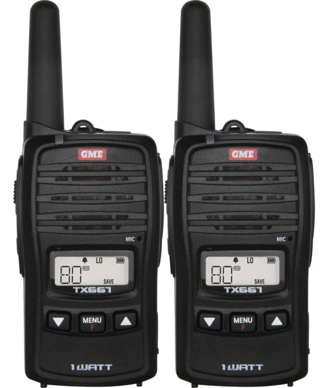 GME 1 Watt UHF CB Handheld Radio - Twin Pack | TX667TP