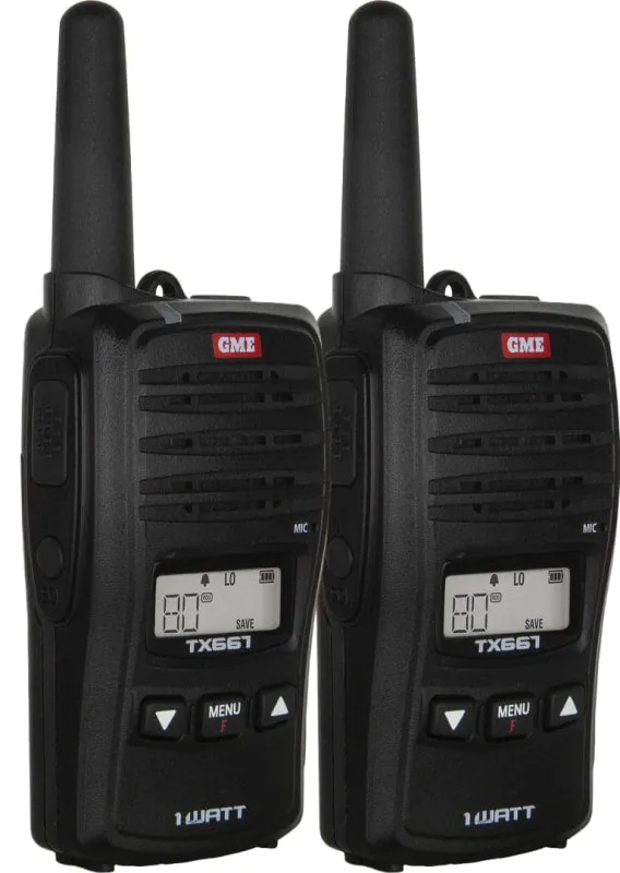 GME 1 Watt UHF CB Handheld Radio - Twin Pack | TX667TP