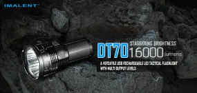 Imalent DT70 Flashlight - Ultra-Bright 16000 Lumen, Four 18650 Batteries, CREE XHP70 LED Technology