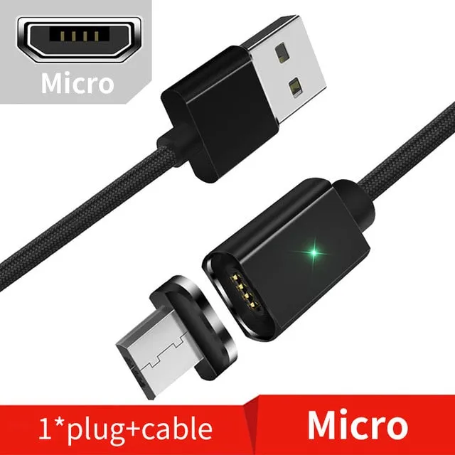 Magnetic Micro USB Cable For iPhone Samsung Type-c Charging Charge Magnet Charger Adapter USB Type C Mobile Phone Cables