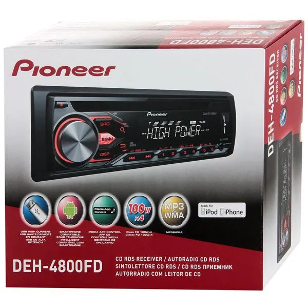 Magnetola automobiliui Pioneer DEH-4800FD 4x100W, CD, USB, AUX