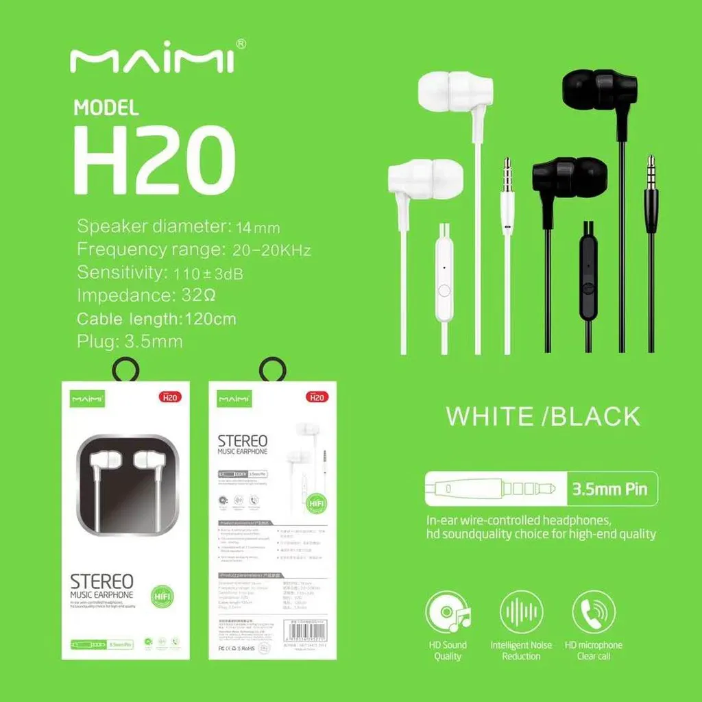 Maimi H20 Stereo music earphone