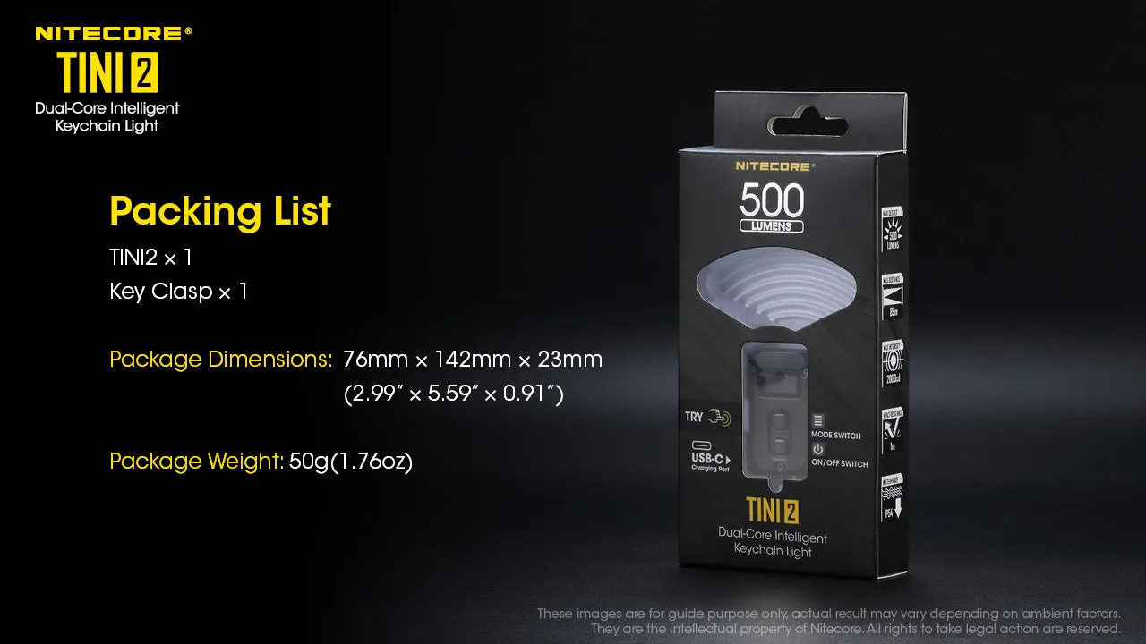 Nitecore TINI 2 Dual Core Intelligent Keychain Light with OLED Display