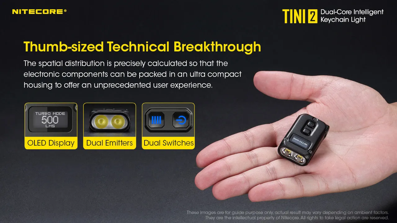 Nitecore TINI 2 Dual Core Intelligent Keychain Light with OLED Display