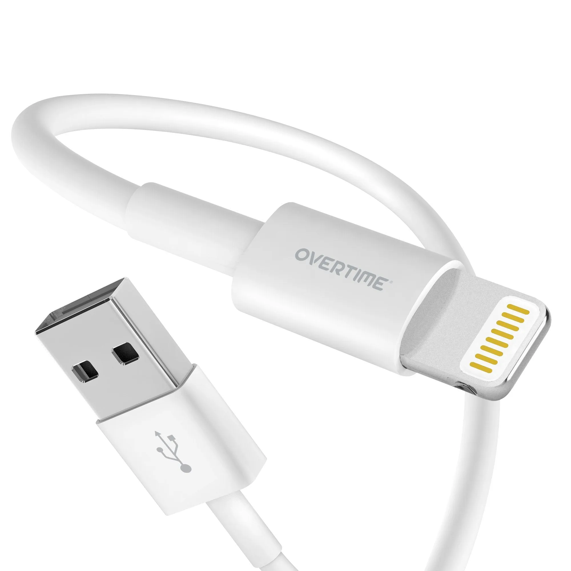 Overtime Apple MFI Certified iPhone Charger Lightning Cable 10 Foot - White