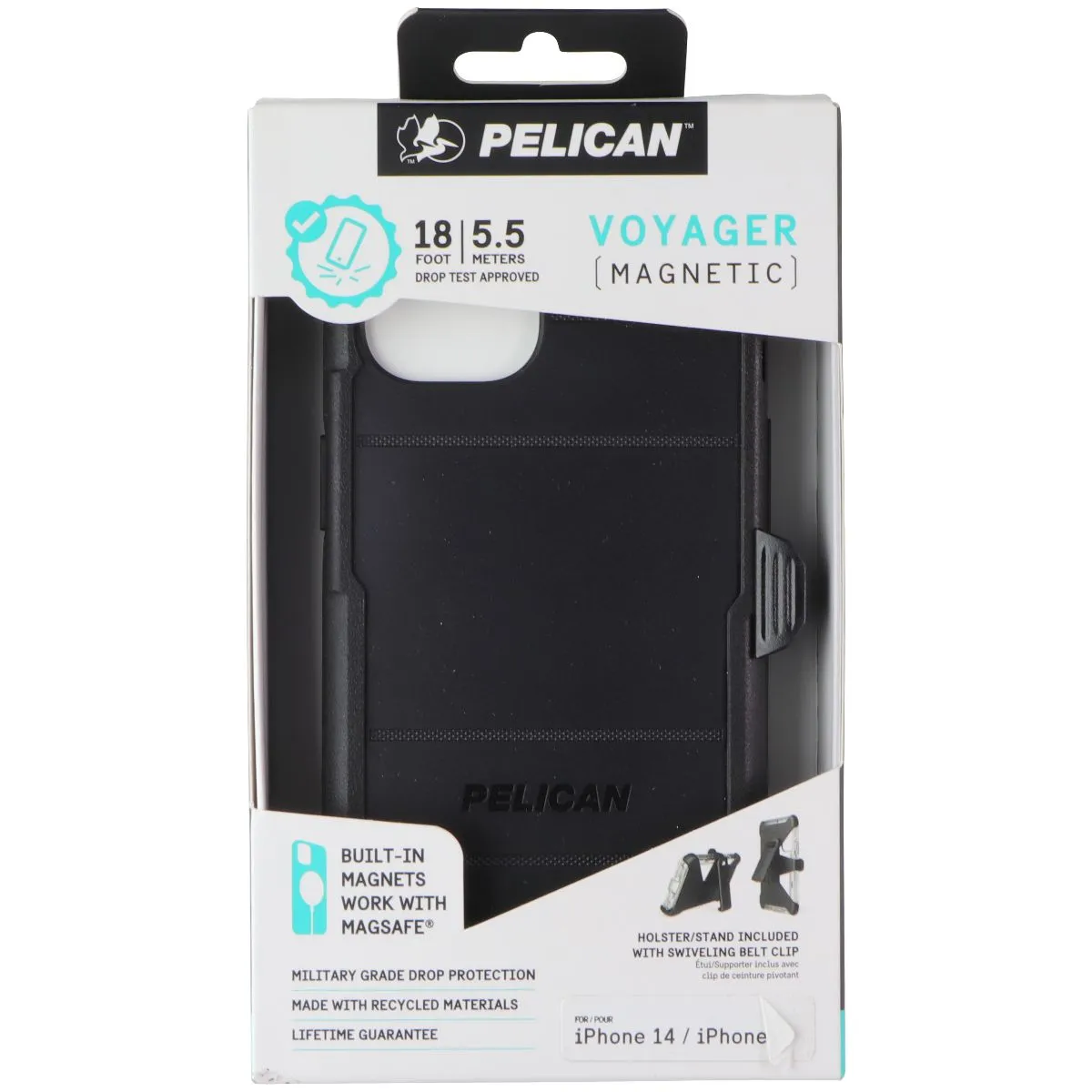 Pelican Voyager Magnetic Case For Magsafe for iPhone 14/iPhone 13 - Black