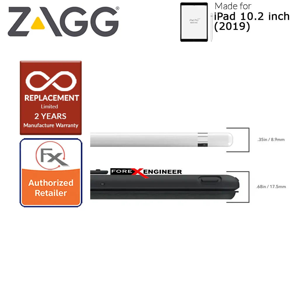 [RACKV2_CLEARANCE] Zagg Keyboard Slim Book Go for iPad 10.2 inch ( 7th - 8th - 9th Gen ) ( 2019 -2021 )  - Ultra Slim Keyboard and Detachable Case ( Barcode : 840056114333 )