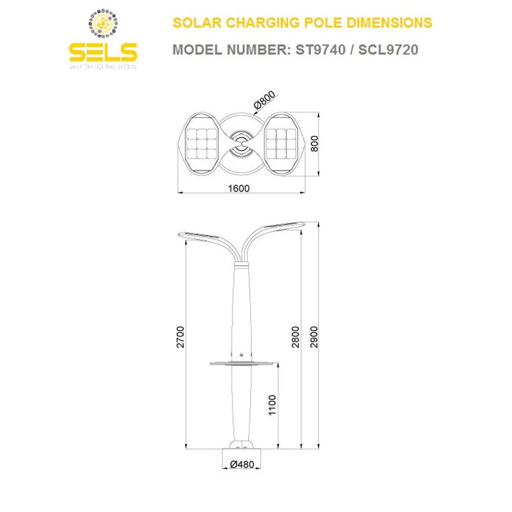 SCL9820 | SOLAR LIGHT & CHARGING STATION WITH WIFI