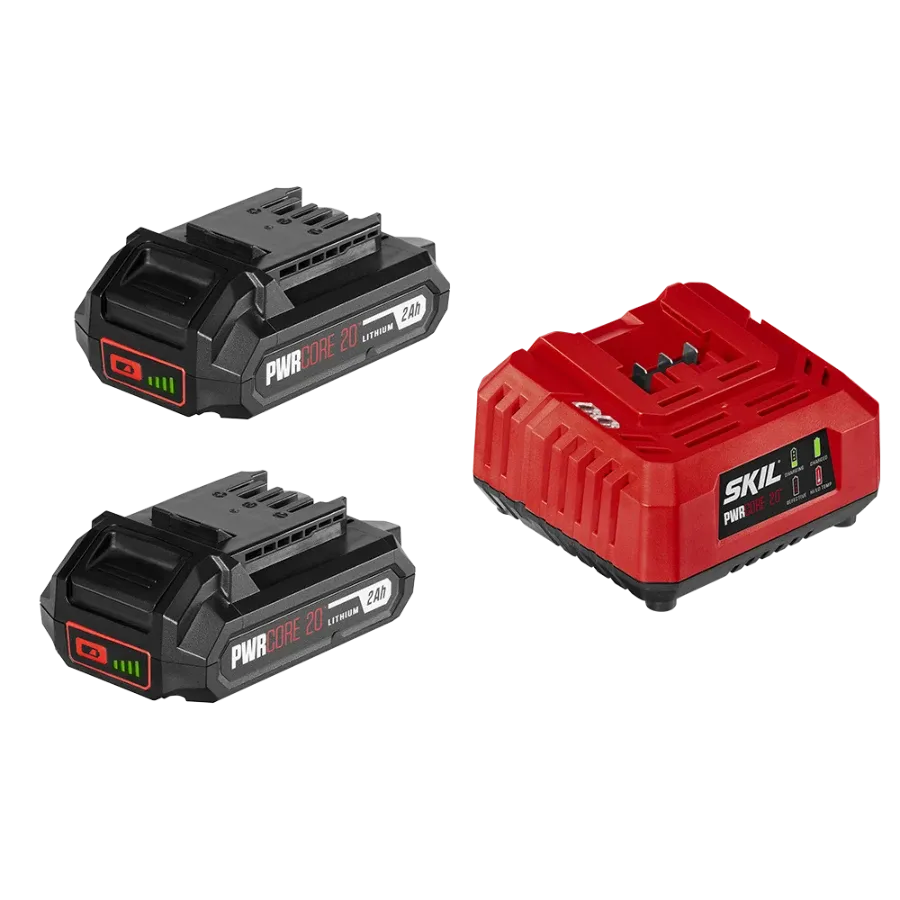 SKIL CB5197B-21 PWR CORE 20™ 2X2.0Ah Battery and Charger Starter Kit