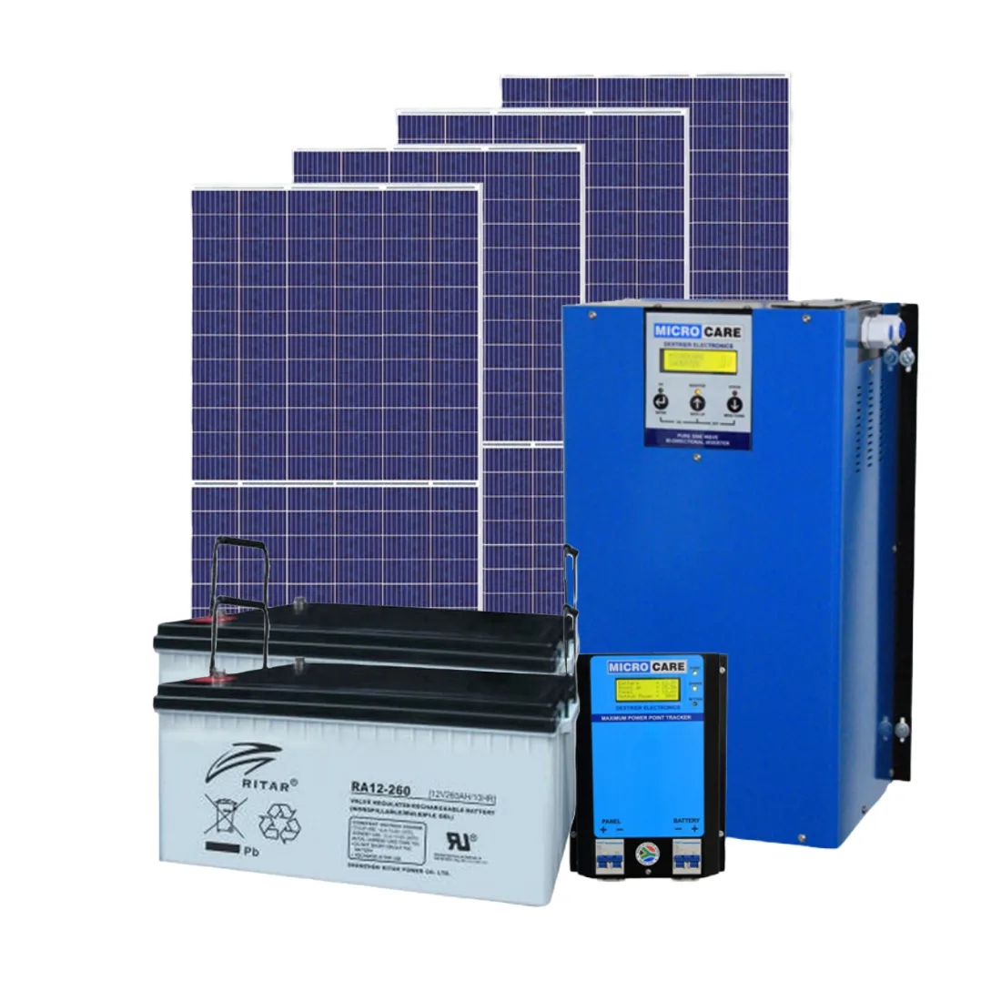 Sustainable 3kW Peak System with 6kWh Battery Reserve and 1.8kWp Solar Array Solar Power Kit