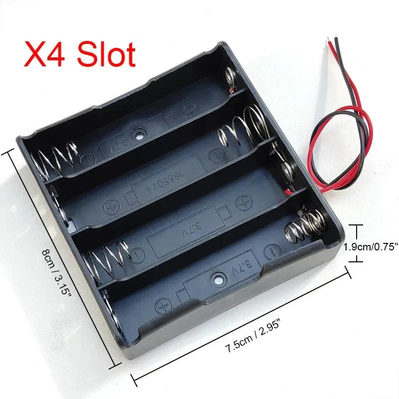 Versatile 18650 Battery Holder Cases with Wire Lead - 1X, 2X, 3X, 4X Storage Solutions