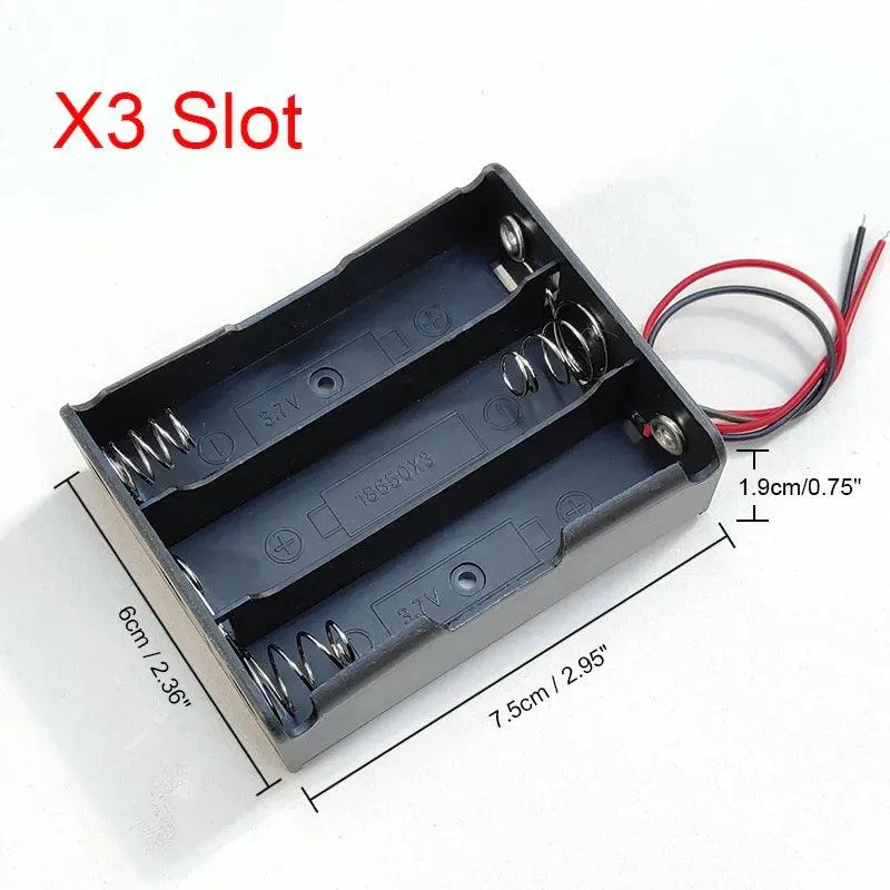 Versatile 18650 Battery Holder Cases with Wire Lead - 1X, 2X, 3X, 4X Storage Solutions