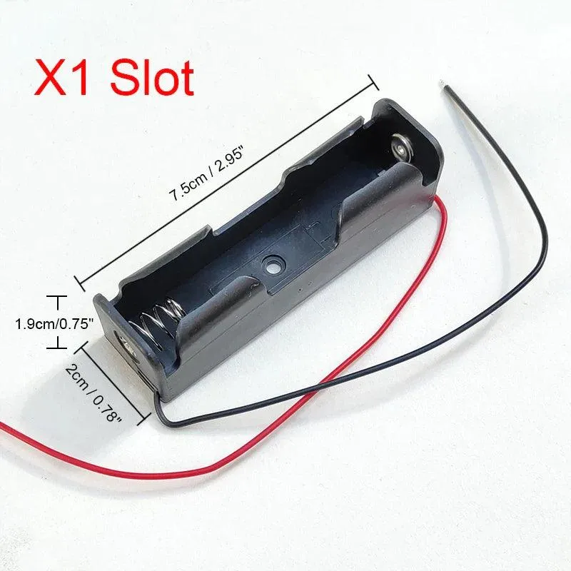 Versatile 18650 Battery Storage Cases - 1 to 4 Slot DIY Power Bank Holders with Wire Leads