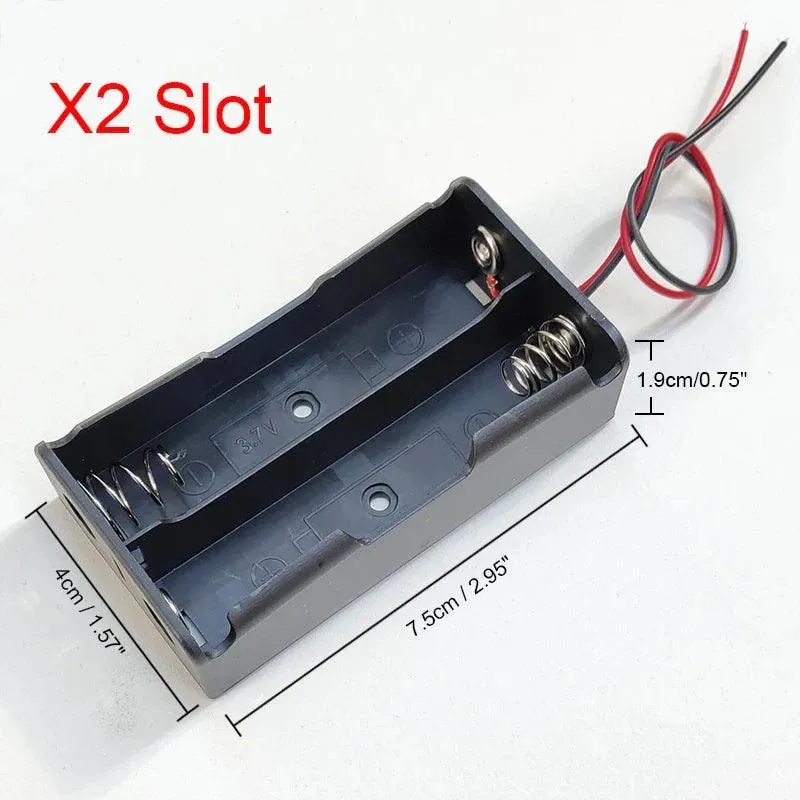 Versatile 18650 Battery Storage Cases - 1 to 4 Slot DIY Power Bank Holders with Wire Leads