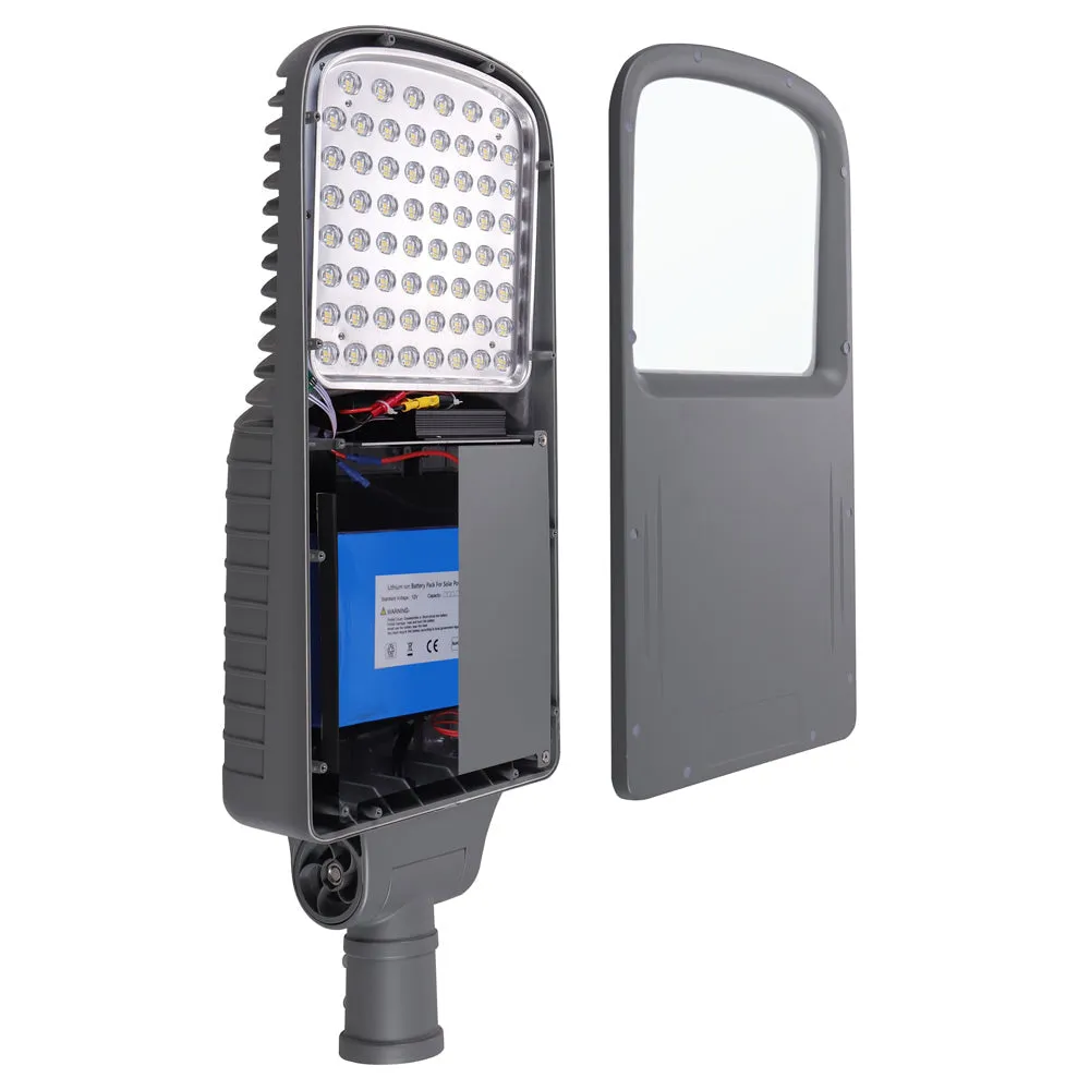 VISTA | Solar LED Street Light | 100 Watt | 12800 Lumens | 5000K | Smart Street Light | Built In Bluetooth | Smart App included | Parking Lot Light | Solar All in One SE Street Light | 3 Years Warranty