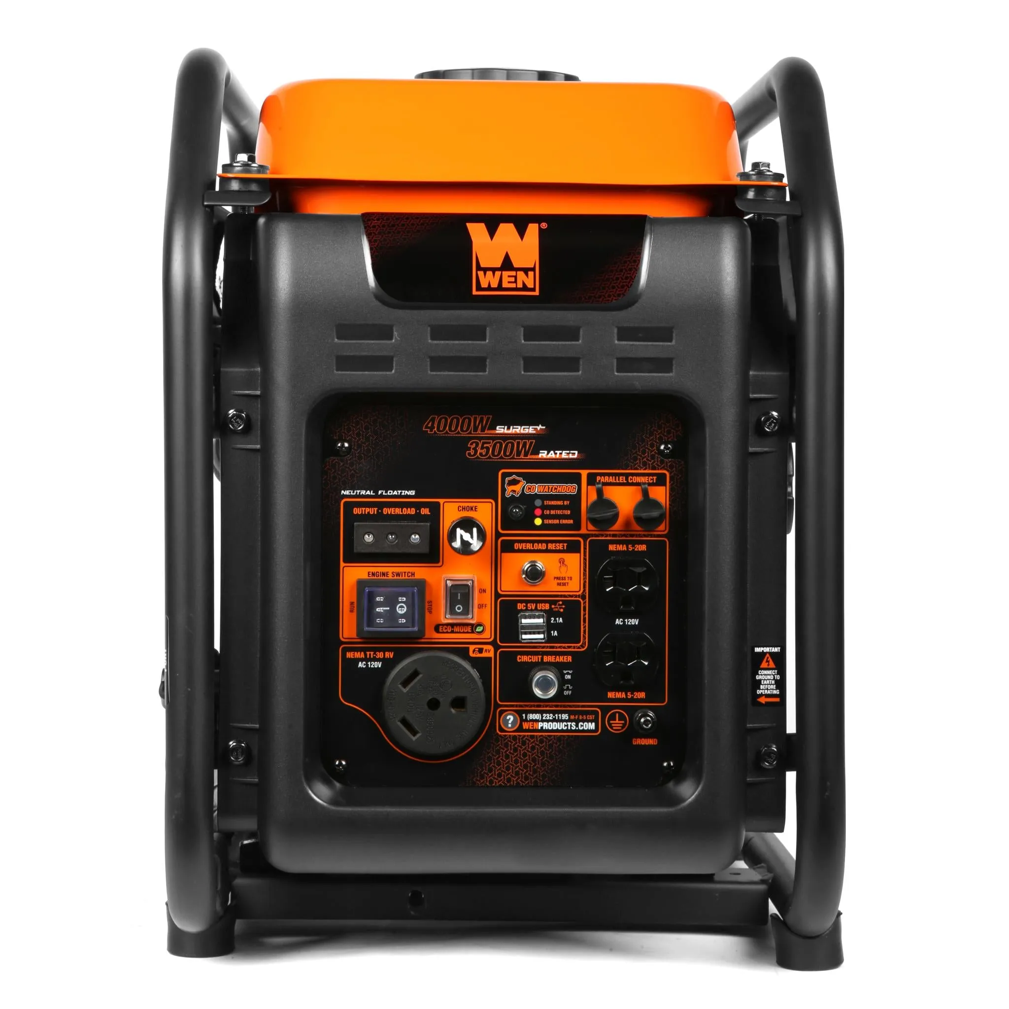 WEN DF402iX RV-Ready 4000-Watt Dual Fuel Open Frame Inverter Generator with CO Shutdown Sensor