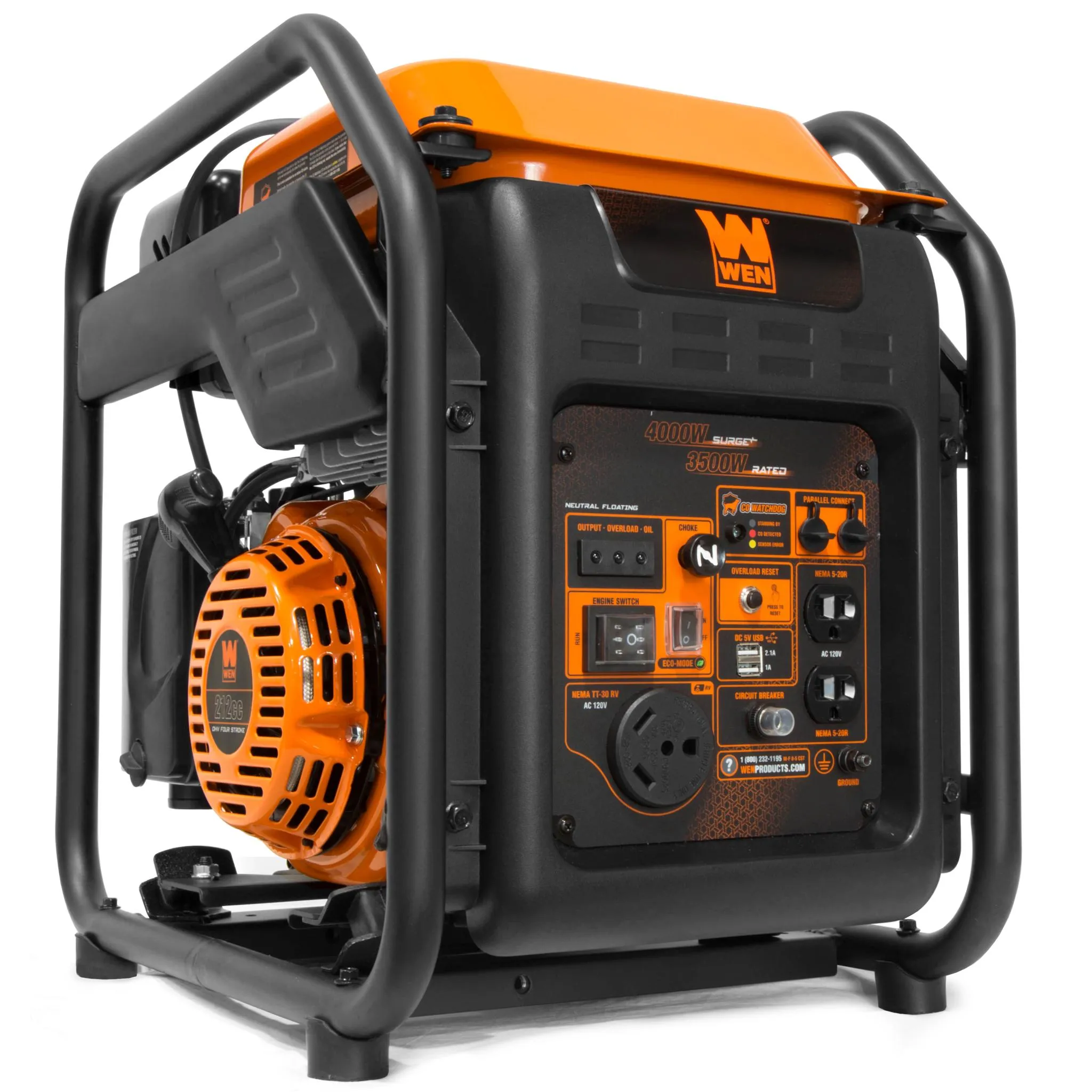 WEN GN400iX RV-Ready 4000-Watt Open Frame Inverter Generator with CO Shutdown Sensor