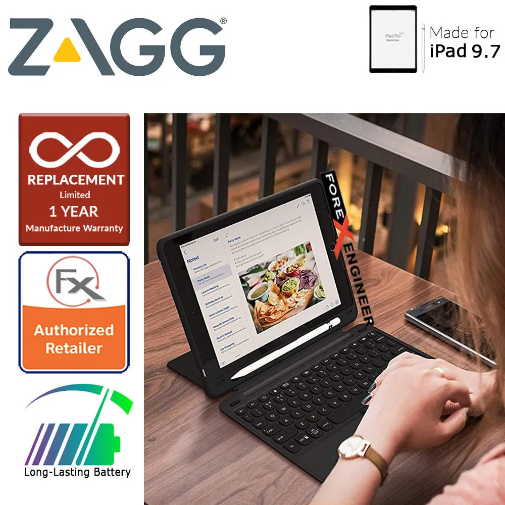 Zagg Keyboard Slim Book Go for iPad 9.7 inch - Ultra Slim Keyboard and Detachable Case